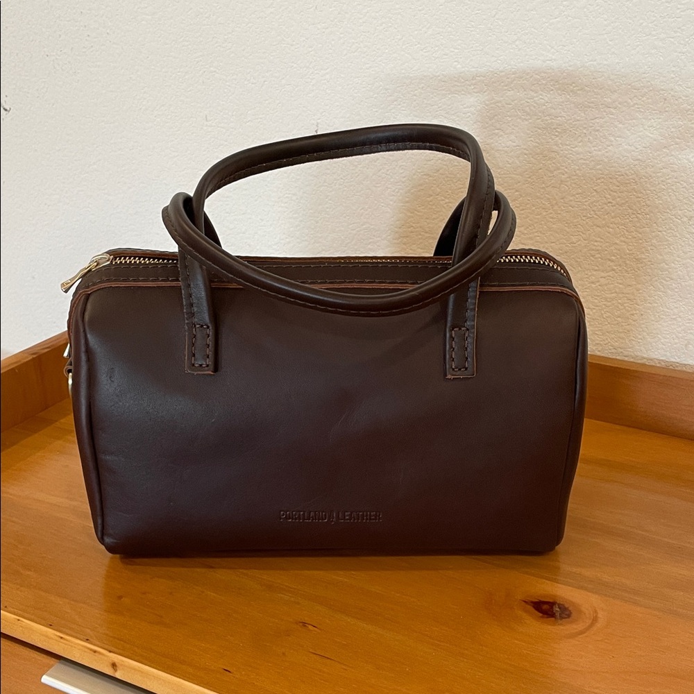 Portland Leather Dark Brown Satchel Grizzly